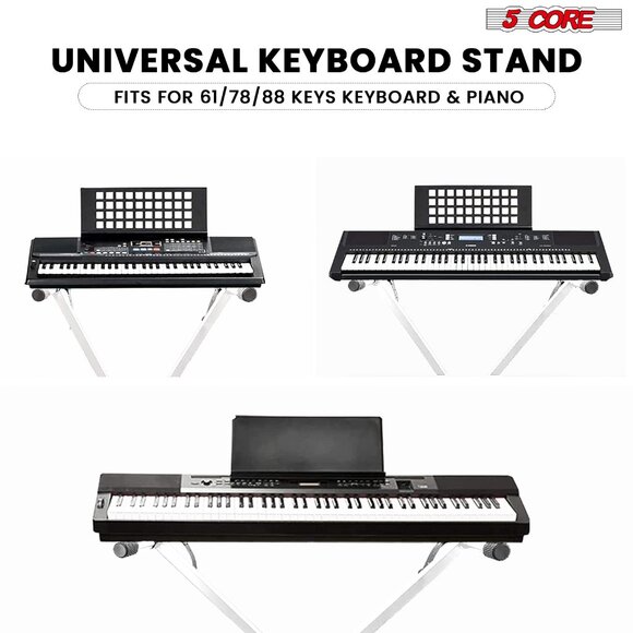 Keyboard Stand Single X Style Adjustable Lift Piano Riser For 49To88 Keys White - Picture 5 of 7